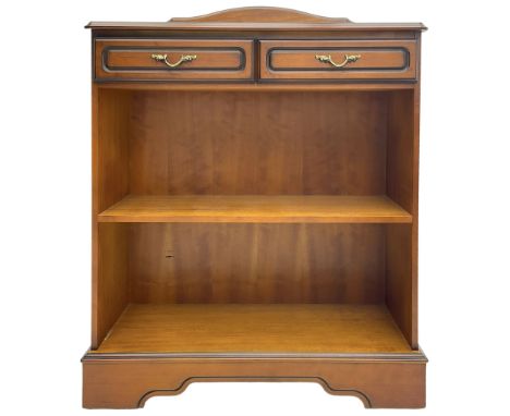 Cherry wood open bookcase, fitted with two drawers and single shelf Dimensions: Height:&nbsp;102cm&nbsp; Length/Width:&nbsp;8