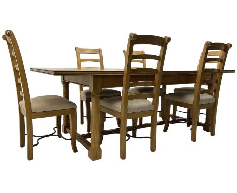 Barker & Stonehouse - rectangular flagstone dining table and a set of six ladder back dining chairs Dimensions: Height:&nbsp;