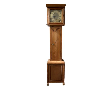 Contemporary Pine longcase clock -  With an early single handed 18th century 30hr movement and dial, movement and dial by Eph