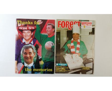 FOOTBALL, Nottingham Forest programmes, special editions, inc. Brain Clough, 15th Anniversary (1990, v Liverpool) &amp; retir