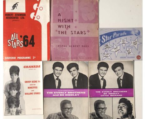 ROLLING STONES 1963/64 PROGRAMMES.Five original programmes featuring performances from The Rolling Stones between 63/64, with