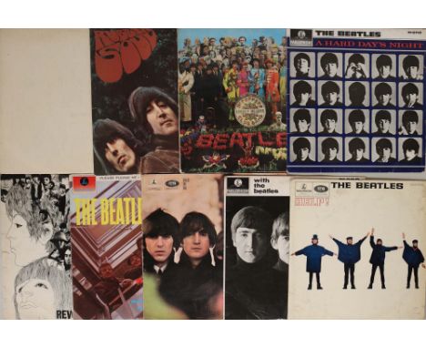 THE BEATLES - STUDIO LPs. Fab run of 9 x original 60s UK pressing studio albums. Titles are White Album (UK stereo original t