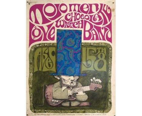 LOVE &amp; CHOCOLATE WATCH BAND POSTER. An original poster for Mojo Men, Chocolate Watch Band and Love at Santa Clara County 