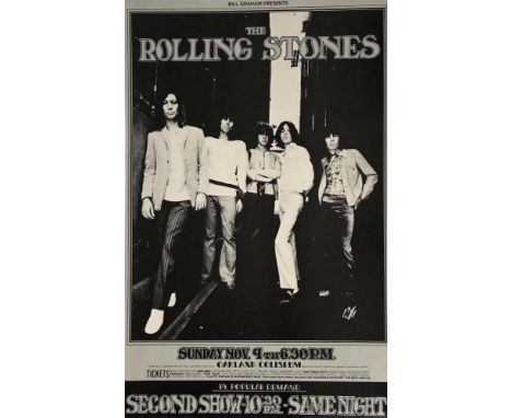 ROLLING STONES 1969 OAKLAND POSTER. A 2nd print Bill Graham poster from 1969 promoting the Rolling Stones Oakland concert, th