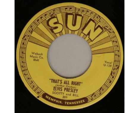 ELVIS PRESLEY - SUN 209 (7") - THAT'S ALL RIGHT. Extremely well presented original US Sun release of That's All Right c/w Blu