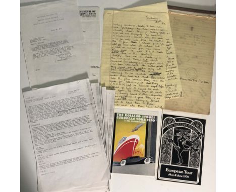 MICHAEL LINDSAY-HOGG ROLLING STONES PLANNED FILM EPHEMERA. Collection of items relating to a planned but ultimately cancelled