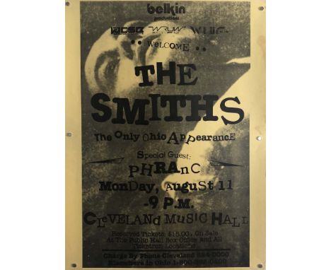 SMITHS OHIO POSTER. A rare example of a poster from the Smiths 1986 US tour, this for their Cleveland, Ohio date on 11th Augu