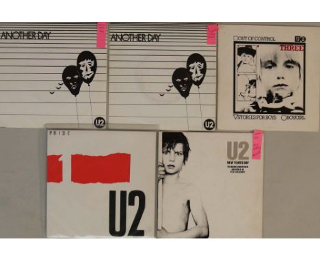U2 - 7" IRISH PRESSINGS. Desirable selection of 5 x early Irish pressing p/s 45s. Titles are Another Day (both CBS 8306 inclu
