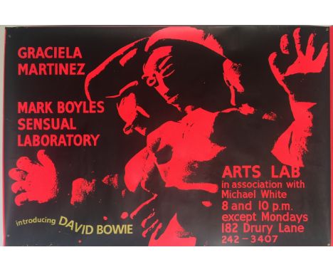 DAVID BOWIE 1968 ARTS LAB POSTER. An original poster advertising a happening at the legendary Drury Lane 'Arts Lab', with thi