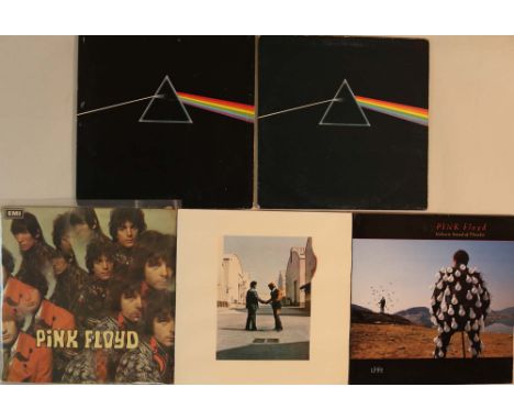 PINK FLOYD - LPs (INCLUDING ORIGINAL PIPER). Top bundle of 5 x classic LPs. Titles are The Piper At The Gates Of Dawn (origin