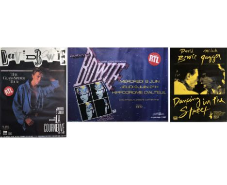 DAVID BOWIE POSTERS. Three original posters to include: 1987 Toulouse leg of Bowie's Glass Spider tour (158 x 118cm, VF condi