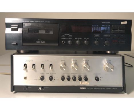 YAMAHA CA-500 AMPLIFIER AND KX 393 CASSETTE DECK. To include: a Yamaha CA-500 stereo amplifier with instruction manual and a 