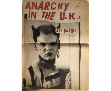 SEX PISTOLS ANARCHY FANZINE. A copy of the 1976 fanzine, originally sold at the Pistols' gig in Cleethorpes, 20th December. V