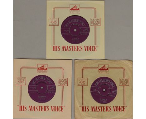 ELVIS PRESLEY - ALL SHOOK UP (7M 424) - SILVER HMV 7" INCLUDING CASTLE CENTRE. Superb selection of 3 x UK HMV 'silver text' c