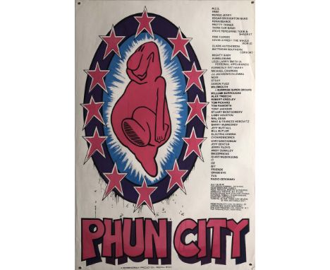 PHUN CITY 1970 POSTER. An original poster for the famously anarchic 'Phun City' festival held on Eccleshall Common on 24-26 1
