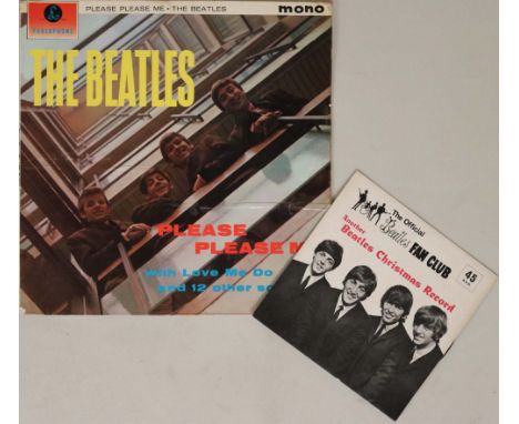 THE BEATLES - PLEASE PLEASE ME - 2ND UK 'BLACK &amp; GOLD' MONO (PMC 1202 - FACTORY SAMPLE STICKERED) &amp; ANOTHER BEATLES C