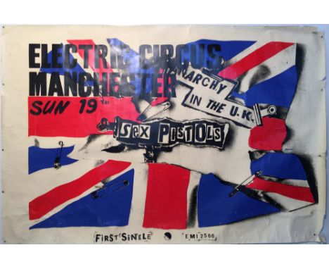 SEX PISTOLS ELECTRIC CIRCUS MANCHESTER POSTER. An original poster advertising The Sex Pistols at Manchester's Electric Circus