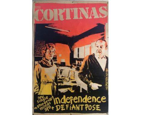 THE CORTINAS DEFIANT POSE/INDEPENDENCE POSTER. An original poster advertising The Cortinas 1977 singles Defiant Pose/Independ