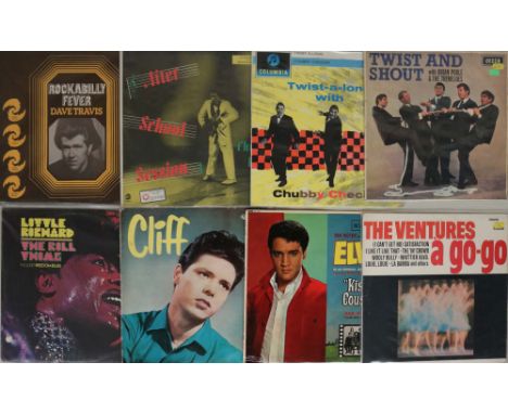 ROCK-N-ROLL/SURF/POP - LPs. Smart collection of around 65 x LPs. Artists/titles include Dave Travis, Chuck Berry, Chubby Chec