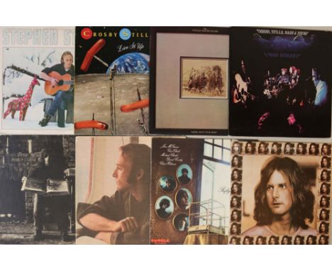 CLASSIC ROCK/FOLK-ROCK - US ARTISTS. Mega collection of 22 x original title LPs. Artists/titles are Stephen Stills - S/T (ori