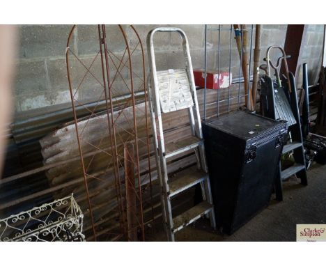 An aluminium step ladder