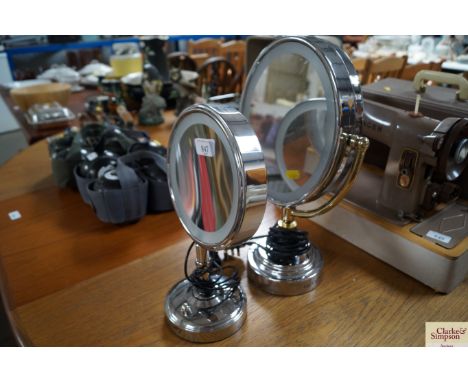 Two light-up mirrors