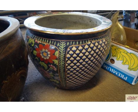 A gold fish bowl planter / jardinière&nbsp;