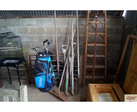 A quantity of gardening tools