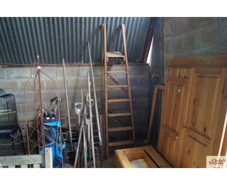 A wooden step ladder