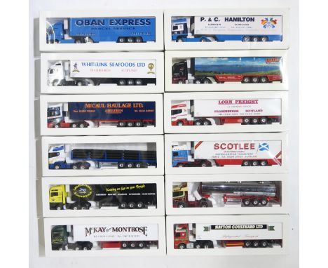 Twelve boxed Eligor 1:43-scale haulage lorries, to include Oban Express, Hayton Couthard, McKay of Montrose, P. &amp; C. Hami