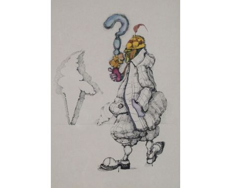 BILL BLACKWOOD (SCOTTISH CONTEMPORARY) &nbsp;MAN WITH PIPE &nbsp;Watercolour and ink, 26 x 19cm&nbsp; &nbsp;Provenance: Frien