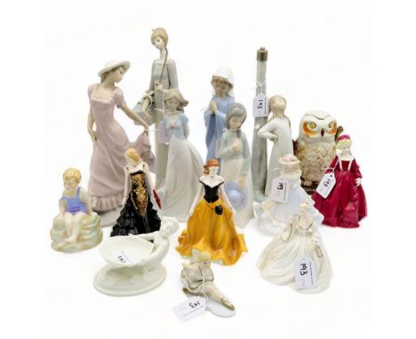 A collection of figures including Coalport, Royal Worcester, Paragon, Nao etc Condition Report:Available upon request