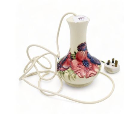 A Moorcroft anemone pattern table lamp Condition Report:Available upon request