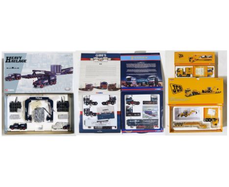 Corgi 1:50-scale 18005 Heavy Haulage Pickfords Industrial Ltd., Malcolm Logisitics Services, Gibbs of Fraserburgh and JCB box
