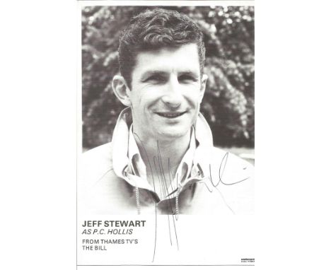 Jeff Stewart signed 6 x 4 inch b/w portrait photo from TV series The Bill. Condition 7/10. All autographs come with a Certifi