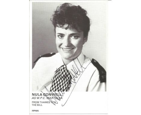 Nula Conwell signed 6 x 4 inch b/w portrait photo from TV series The Bill. Condition 9/10. All autographs come with a Certifi