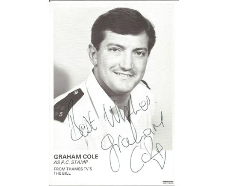 Graham Cole signed 6 x 4 inch b/w portrait photo from TV series The Bill. Condition 9/10. All autographs come with a Certific