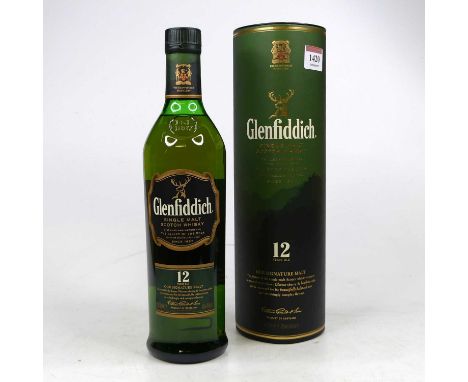 Glenfiddich 12 year old single malt Scotch whisky, 70cl, 40%, one bottle in carton