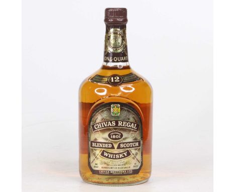 Chivas Regal 12 year old blended Scotch whisky, one quart, 86º proof, one bottle