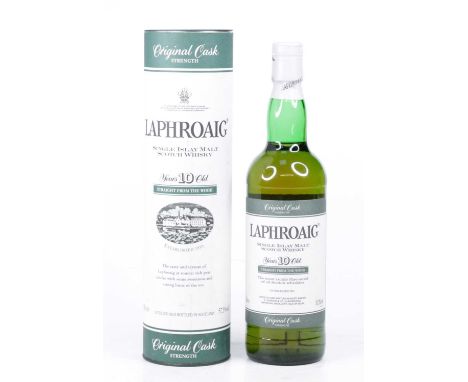 Laphroaig 10 year old single Islay malt Scotch whisky, original cask strength 'Straight from the wood', 70cl, 57.3%, one bott