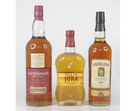 Isle of Jura 10 year old single malt Scotch whisky, 70cl, 40%, one bottle in carton; Aberlour 10 year old Highland single mal
