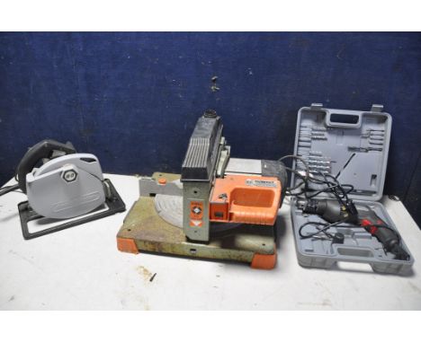 A DEWALT DW250 MITRE SAW along with a Black and Decker HD1200A circular saw and a Performance Power FMTC760HD hammer drill (a