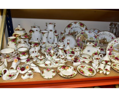 A QUANTITY  OF ROYAL ALBERT 'OLD COUNTRY ROSES' PATTERN TEA AND GIFT WARES, comprising two ginger jars, four vases, three bud