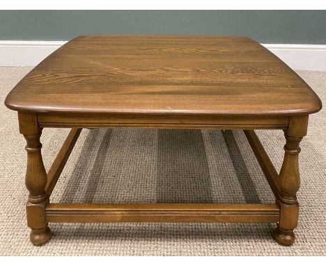 ERCOL SQUARE TOP COFFEE TABLE, 39 (h) x 75 (w) x 76cms (d)Provenance: private collection Conwy