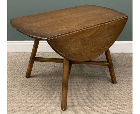 BELIEVED ERCOL DROP-LEAF TABLE with cross stretcher, 72 (h) x 64 (w) x 119cms (d)Provenance: private collection Conwy 