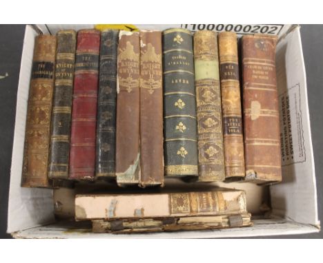 A BOX OF ANTIQUARIAN BOOKS ILLUSTRATED BY CHARLES DICKENS' ILLUSTRATORS - H. K. Browne (Phiz), Cruikshank (12)
Condition Repo