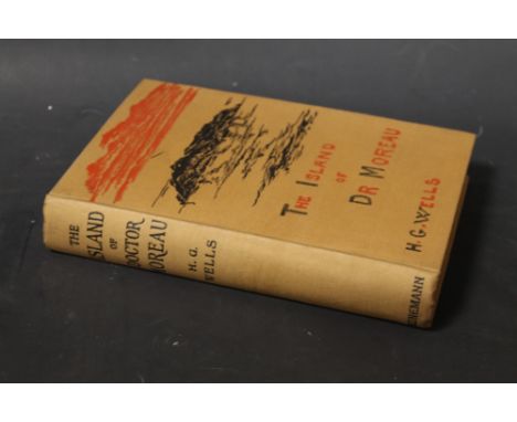 H. G. WELLS - 'THE ISLAND OF DR MOREAU', William Heinemann 1896, first edition,  No dustjacket, tan cloth boards with black p