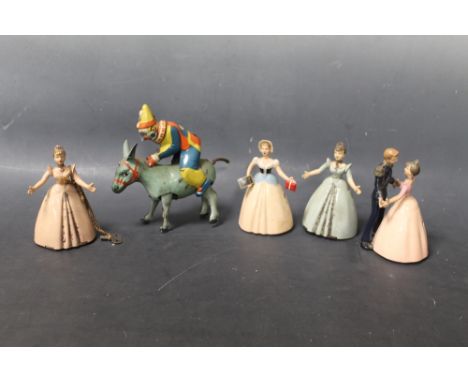FOUR WELLS BRIMTOY PLASTIC DANCING DOLLS, to include Cinderella and rince Charming, Fairy Queen x 2, Mary Had A Little Lamb, 