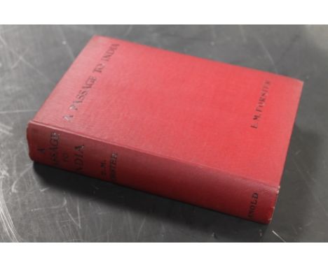 E. M. FORSTER - 'A PASSAGE TO INDIA', Edward Arnold & Co. 1924, first edition. No dustjacket, red cloth binding with black pr