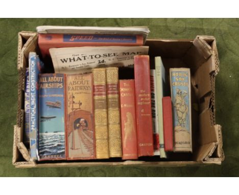 A BOX OF VARIOUS COLLECTABLE BOOKS to include E. Nesbit - 'The Enchanted Castle', 1907 first edition and vols II and III of T